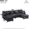 Big-Sofa mit Rückenkissen, Zierkissen und loser Kissen, 6-Sitzer Sofa, L-Form, U‑Form, Chenille Bezug Bild 5