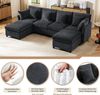 Big-Sofa mit Rückenkissen, Zierkissen und loser Kissen, 6-Sitzer Sofa, L-Form, U‑Form, Chenille Bezug Bild 3