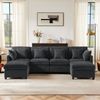 Big-Sofa mit Rückenkissen, Zierkissen und loser Kissen, 6-Sitzer Sofa, L-Form, U‑Form, Chenille Bezug Bild 2
