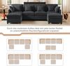 Big-Sofa mit Rückenkissen, Zierkissen und loser Kissen, 6-Sitzer Sofa, L-Form, U‑Form, Chenille Bezug Bild 4