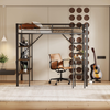 Merax 90 x 200cm Bettgestell Metallbett, Eisenbett, Hochbett mit Schreibtisch und drei großen Ablagen für Kinder, Jugendliche und Erwachsene, schwarz Bild 2