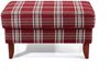 XXL Hocker Katria Bezug Flachgewebe Buche nussbaum dunkel / rot 22863 Bild 2