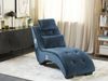 Chaiselongue Samtstoff mit Bluetooth Lautsprecher USB-Port blau SIMORRE Bild 3