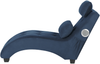 Chaiselongue Samtstoff mit Bluetooth Lautsprecher USB-Port blau SIMORRE Bild 4
