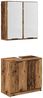 vidaXL Badezimmerschrank-Set mit Regal mit Tür Altholz Holzwerkstoff 3415679 Bild 2
