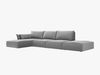 Micadoni Ecksofa Kaelle 5-Sitzer Links Samt Bluvel Grau Bild 2