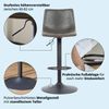 KHG Barhocker 360° drehbar höhenverstellbar (61-82cm) Kunstleder Schwarz Industrial Look | Drehstuhl Barstuhl mit Rückenlehne Fußstütze 110kg belastbar Bild 4