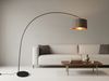 Meine Wunschleuchte LED Bogenlampe dimmbar / wechselbar, Metall / Stoff schwarz / taupe, Höhe 210cm Bild 5