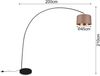 Meine Wunschleuchte LED Bogenlampe dimmbar / wechselbar, Metall / Stoff schwarz / taupe, Höhe 210cm Bild 4