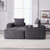 Kompaktsofa 253 x 158 x 61 cm – modulares Cord-Sofa mit Seitenfächern, Becherhaltern und 3 Kissen Bild 3