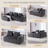 Kompaktsofa 253 x 158 x 61 cm – modulares Cord-Sofa mit Seitenfächern, Becherhaltern und 3 Kissen Bild 5