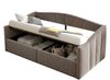 Polsterbett Sofabett 90*200 cm, Mit hydraulischer Lagerung, Mit Lattenrost und Armlehnen, Klassisch Gestreift, Multifunktionales Einzelbett, Hautfreundlicher Samtstoff, Grau Bild 5