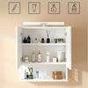 oyajia Spiegelschrank Badezimmerschrank, 13 x 56 x 60 cm, Badschrank, Wandschrank (mit LED-Beleuchtung) Badezimmerschrank mit 2 Türen, Holz Bild 4