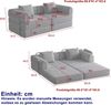 Schlafsofa 2-in-1 mit Stauraum in der Armlehne, 181,6 x 94 x 49,5 cm – Chenille in Grau Bild 4