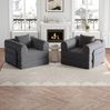 Schlafsofa 2-in-1 mit Stauraum in der Armlehne, 181,6 x 94 x 49,5 cm – Chenille in Grau Bild 5