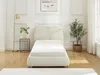 Vente-unique - VANARI Bett Stoff Weiß - B 220 cm x H 95 cm x L 111 cm Bild 3