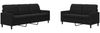 vidaXL 2-tlg. Sofagarnitur mit Kissen Schwarz Samt 3278396 Bild 2
