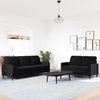 vidaXL 2-tlg. Sofagarnitur mit Kissen Schwarz Samt 3278396 Bild 3