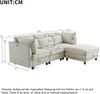 4-Sitzer Sofa mit Hocker B 220 x T 83 x H 81 cm aus Baumwoll-Leinenstoff Bild 5