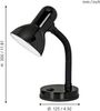 Eglo 9228 Büroleuchte BASIC 1 Kunststoff, Stahl, schwarz E27 max. 1X40W H:30cm mit Wippschalter Bild 3