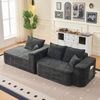Ecksofa 262 x 144 x 65 cm in Schwarz aus Chenille, modular, ohne Montage, mit Boneless-Komfort Bild 4