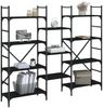 vidaXL Bücherregal Schwarz 160x28,5x136,5 cm Holzwerkstoff 838873 Bild 4