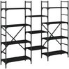vidaXL Bücherregal Schwarz 160x28,5x136,5 cm Holzwerkstoff 838873 Bild 2