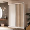AX LIVING Cabinio Kleiderschrank 150 Breite Weiß mit Artisan Lamellen Bild 2
