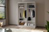 AX LIVING Cabinio Kleiderschrank 150 Breite Weiß mit Artisan Lamellen Bild 3