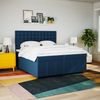 vidaXL Boxspringbett mit Matratze Blau 200x200 cm Stoff 3291795 Bild 3