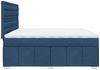 vidaXL Boxspringbett mit Matratze Blau 200x200 cm Stoff 3291795 Bild 5