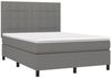 vidaXL Polsterbett mit Matratze Dunkelgrau 140x200 cm Stoff, Härtegrad: H2 [3141778] Bild 3