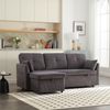 Multifunktionales L-förmiges Schlafsofa mit verstecktem Stauraum, 3 große Kissen, 2 kleine Kissen, seitliche Ablagefächer,Dunkelgrau Bild 3