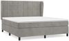 vidaXL Boxspringbett mit Matratze Hellgrau 180x200 cm Samt 3129225 Bild 2