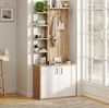 Flurgarderobe B 75 x T 33 x H 180 cm aus Spanplatte in Holzoptik Weiß mit Schrank und 6 Ablagen Bild 5