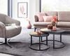 Couchtisch 2er Set Mango Massivholz Steinoptik Rund Modern Metallgestell Bild 5