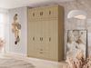 Kleiderschrank Elena 4D (Farbe: Geölte Eiche, mit Schrankaufsatz) Bild 2