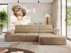 Mks Möbel 'RILASSO' Ecksofa, mit Relax-funktion, Elektrisch verstellbarer Sitz, L-förmige Ecke mit Armlehnen, Wellenfeder, Beige, Stoff, rechts Bild 3