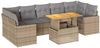 vidaXL 8-tlg. Garten-Sofagarnitur mit Kissen Beige Poly Rattan 3327013 Bild 2