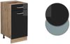 Küchenunterschrank R-Line Schwarz Hochglanz 40 cm AP Marmor Vicco Bild 4