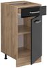 Küchenunterschrank R-Line Schwarz Hochglanz 40 cm AP Marmor Vicco Bild 3
