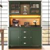 Merax Küchenschränke (120 x 40 x 179 cm), hohe Küchenschränke, Sideboards, Küchenschränke mit braunen Glastüren und LED-Beleuchtung, grün Bild 5