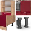 Küchenblock R-Line Rot Hochglanz/Goldkraft Eiche 180 cm ohne Arbeitsplatte Vicco Bild 5