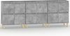 vidaXL Sideboards 3 Stk. Betongrau 60x35x70 cm Holzwerkstoff 3185771 Bild 2