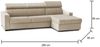 Dmora Sofa mit Halbinsel Angera, Ecksofa mit rechter Chaiselongue aus Stoff, schmale Armlehnen, 100 % Made in Italy, 260 x 95 x 85 cm, Beige Bild 3