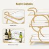 BarberPub Servierwagen mit Rollen, Küchenwagen Barwagen Metallgestell Weiß-Gold, Modern Rollwagen Mehrzweckwagen mit 3 Ebenen, für Küche, Bad, Wohnzimmer, Nagelstudio, 65x43x70, 0074 Bild 4