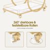BarberPub Servierwagen mit Rollen, Küchenwagen Barwagen Metallgestell Weiß-Gold, Modern Rollwagen Mehrzweckwagen mit 3 Ebenen, für Küche, Bad, Wohnzimmer, Nagelstudio, 65x43x70, 0074 Bild 5