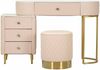 Dmora Frisiertisch Guidobono, Schminktisch, Schminkstation, Konsolentisch, 120x40 h75 cm, Rosa und Gold Bild 5