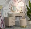 Dmora Frisiertisch Guidobono, Schminktisch, Schminkstation, Konsolentisch, 120x40 h75 cm, Rosa und Gold Bild 2
