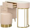 Dmora Frisiertisch Guidobono, Schminktisch, Schminkstation, Konsolentisch, 120x40 h75 cm, Rosa und Gold Bild 4
